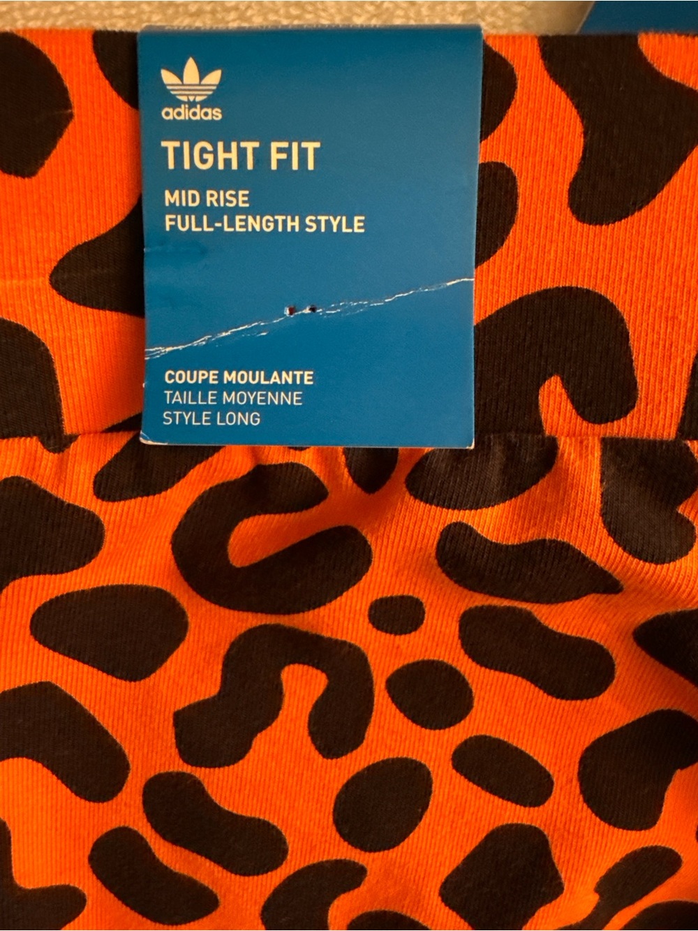 Adidas Leopard Print Leggings with Side Stripes - Picture 6 of 7